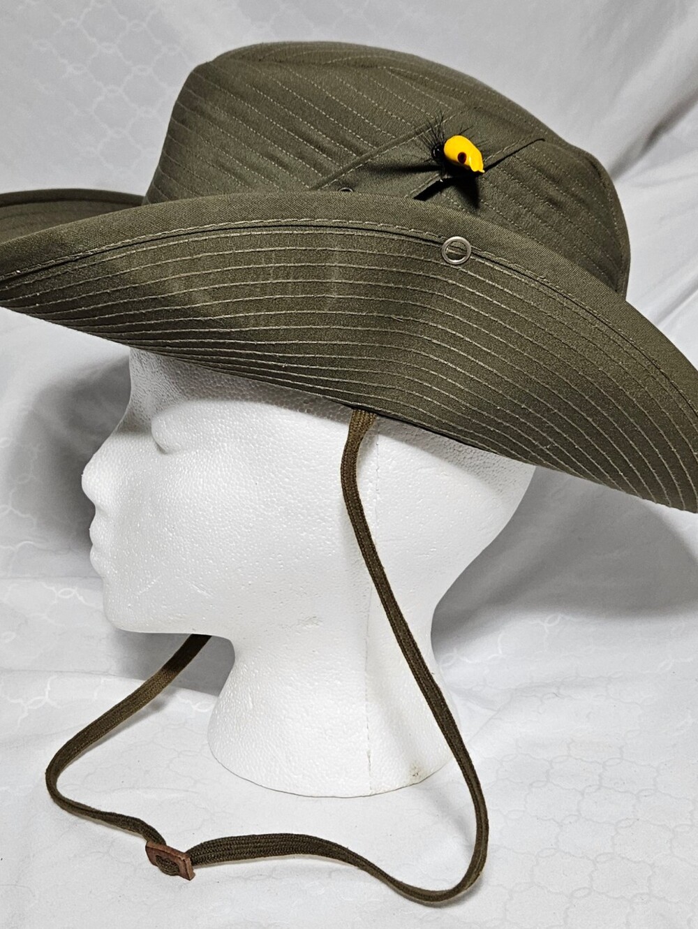 Vintage LL Bean 7 1/4 Green Outdoors Fishing Hat With Net. (Rdw)